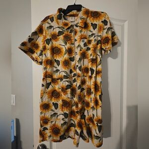 Lucy & Yak Sunflower Print Riley Playsuit Romper